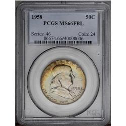 1958 50C MS66 Full Bell Lines PCGS. Lovely sunset colo