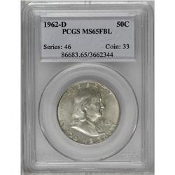 1962-D 50C MS65 Full Bell Lines PCGS. Well struck and