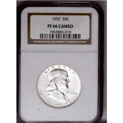 1952 50C PR66 Cameo NGC. The inky-black fields are dee