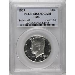 1965 50C SMS MS65 Deep Cameo PCGS. This brilliant Gem