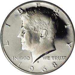 1968-S 50C PR70 Deep Cameo PCGS. Bountifully full and