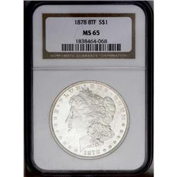1878 8TF S$1 MS65 NGC. VAM-21. Bright lustrous surface