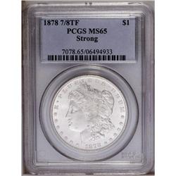 1878 7/8TF S$1 Strong MS65 PCGS. A frosty Gem with bri