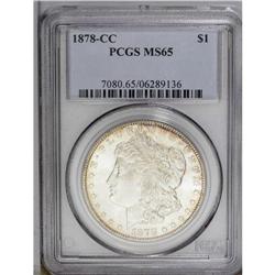 1878-CC S$1 MS65 PCGS. A clean-cheeked, frosty Gem wit