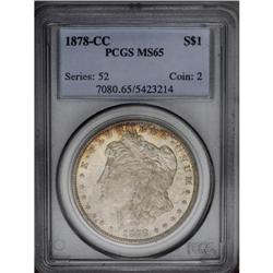 1878-CC S$1 MS65 PCGS. This is a lovely Gem with frost