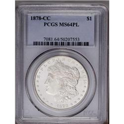 1878-CC S$1 MS64 Prooflike PCGS. Supremely frosty with