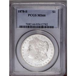 1878-S S$1 MS66 PCGS. A semi-prooflike beauty that pro