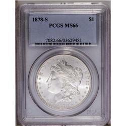 1878-S S$1 MS66 PCGS. A brilliant, exquisitely struck,