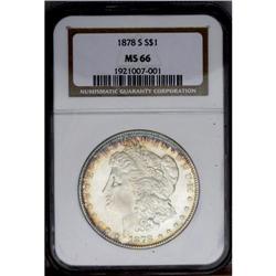 1878-S S$1 MS66 NGC. Booming luster and a meticulous s