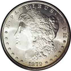 1879 S$1 MS66 PCGS. While moderately scarce as a Gem,