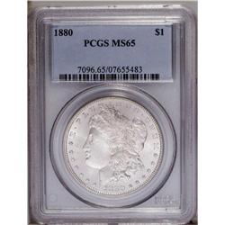 1880 S$1 MS65 PCGS. Radiant luster blooms from minimal