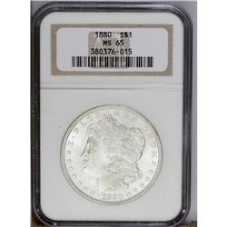 1880 S$1 MS65 NGC. Shimmering cartwheel luster dominat
