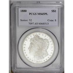 1880 S$1 MS65 Prooflike PCGS. Nicely mirrored fields r