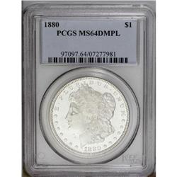 1880 S$1 MS64 Deep Mirror Prooflike PCGS. The 1880-P M
