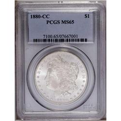 1880-CC S$1 MS65 PCGS. A lovely dollar with frosty sil