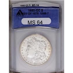 1880/79-CC S$1 Reverse of 1878 MS64 ANACS. VAM-7. A da
