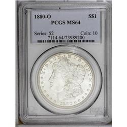 1880-O S$1 MS64 PCGS. Lustrous and original, with ligh