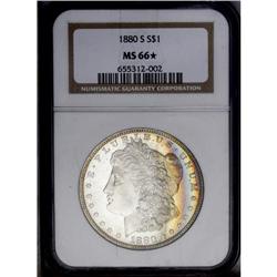 1880-S S$1 MS66 S NGC. A prooflike Gem of extraordina