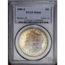 1880-S S$1 MS66 PCGS. Coruscating luster is overlain w