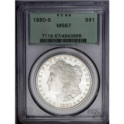 1880-S S$1 MS67 PCGS. Medium S. This older holder Supe