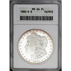 1880-S S$1 MS66 Prooflike ANACS. This choice Gem Morga