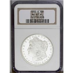 1880-S S$1 MS67 Prooflike NGC. Sharply struck, frosty