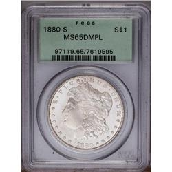 1880-S S$1 MS65 Deep Mirror Prooflike PCGS. Medium S.