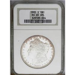 1880-S S$1 MS65 Deep Mirror Prooflike NGC. Large S. Th