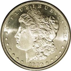 1880-S S$1 8 Over 7 MS66 PCGS. VAM-9, Large S mintmark