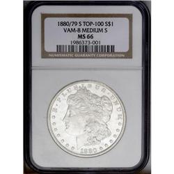 1880-S S$1 8 Over 7 MS66 NGC. VAM-8. A Top 100 Variety