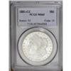 Image 1 : 1881-CC S$1 MS65 PCGS. Frosty luster illuminates light