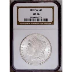 1881-CC S$1 MS66 NGC. Well struck and untoned, with si