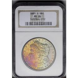 1881-S S$1 MS66 NGC. A splendid and delightful toned G