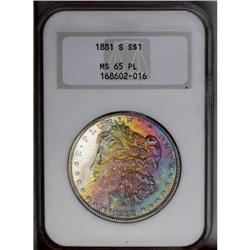 1881-S S$1 MS65 Prooflike NGC. Spectacular ruby-red, g
