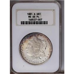 1881-S S$1 MS66 Prooflike NGC. This flashy and exactin