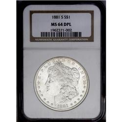 1881-S S$1 MS64 Deep Mirror Prooflike NGC. Fully struc