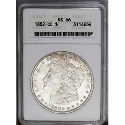 1882-CC S$1 MS66 ANACS. Blushes of tan and ocean-blue