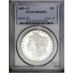1882-CC S$1 MS65 Prooflike PCGS. Richly prooflike fiel