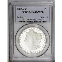 1882-CC S$1 MS64 Deep Mirror Prooflike PCGS. Highly re