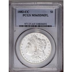 1882-CC S$1 MS65 Deep Mirror Prooflike PCGS. Spectacul