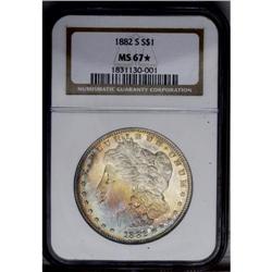 1882-S S$1 MS67 S NGC. An impressive Superb Gem given