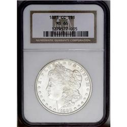 1883-CC S$1 MS66 NGC. Nearly imperceptible dashes of f