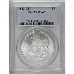 1883-CC S$1 MS66 PCGS. A beautifully preserved example