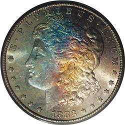 1883-CC S$1 MS65 Prooflike PCGS. The light toning offe