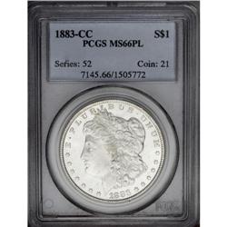 1883-CC S$1 MS66 Prooflike PCGS. Universally flashy wi