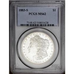 1883-S S$1 MS62 PCGS. Bright lustrous surfaces are ess