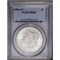 1884-CC S$1 MS66 PCGS. An attractively preserved Premi