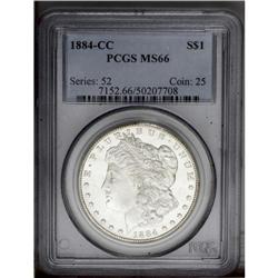 1884-CC S$1 MS66 PCGS. This example represents the top