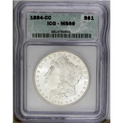 1884-CC S$1 MS66 ICG. Untoned and liberally frosted, w