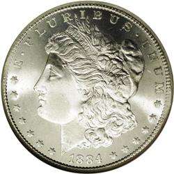 1884-CC S$1 MS67 NGC. Superb quality with smooth and f